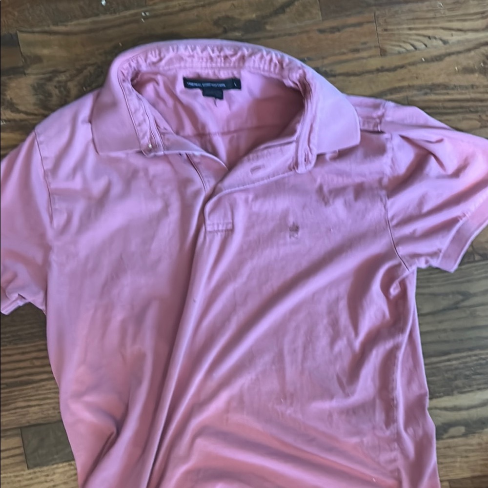 French Connection Pink Polo Classic Cotton Shirt